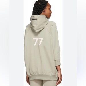 FEAR OF GOD ESSENTIALS ESSENTIALS WOMEN'S 3/4 SLEEVE HOODIE - SEAFOAM XXS Gym